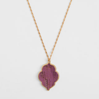 Cork Crest Necklace - Magenta