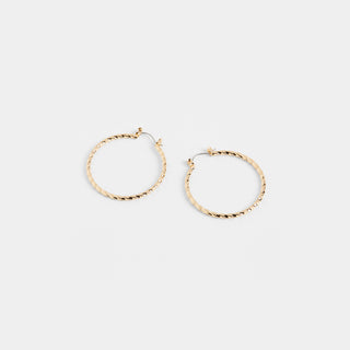 Twisted Hoop Earrings - Gold