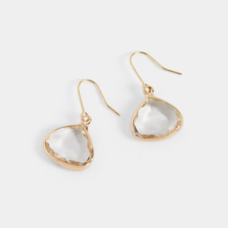 Dew Drop Earrings - Clear/Gold