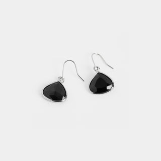 Dew Drop Earrings - Black/Silver