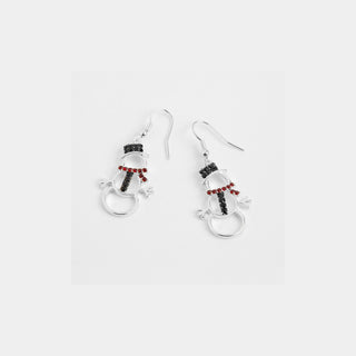 Holiday Snowman Earrings - Silver