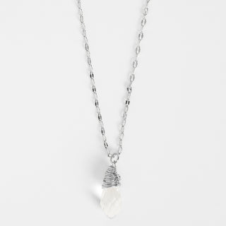 Holiday Faceted Bulb Necklace - Clear/Silver - Clear/Silver