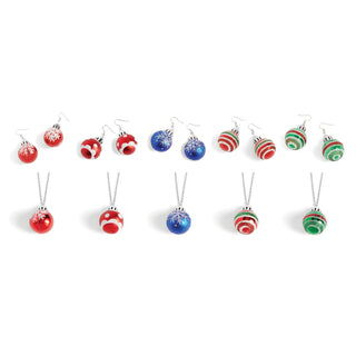 Christmas Bulb Earrings + Necklaces Assortment Pack - Mixed